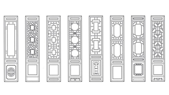 图木舒克喜迎门中式花格CAD设计图样式大全